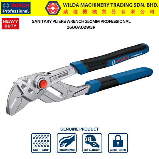 BOSCH Plier Wrench 250mm | 1600A02W3R | WILDA MACHINERY