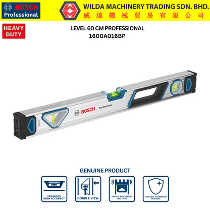 BOSCH Level Magnetic Professional | 25CM | 60CM | 120CM | 1600A016BN | 1600A016BP | 1600A016BR | WILDA MACHINERY