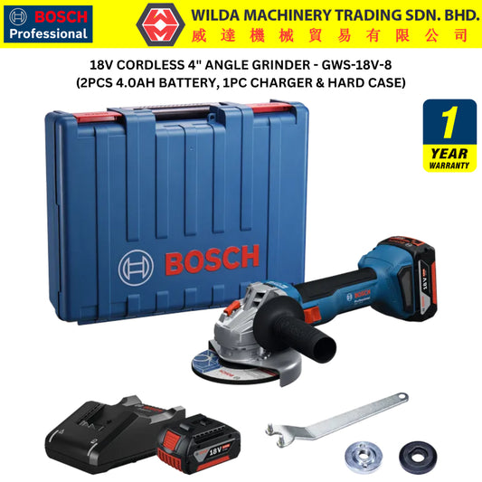 Bosch 18V Cordless 4" Angle Grinder GWS18V-8 Professional GWS 18V-8
