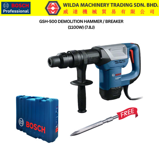 BOSCH GSH 500 Gen II Professional Demolition Hammer Breaker with Hex - 06113386L0 WILDA MACHINERY