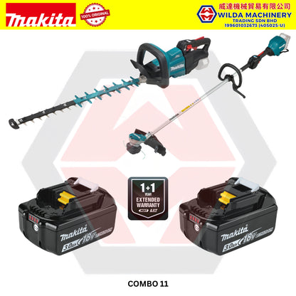 MAKITA 18V CORDLESS COMBO SET - 4" ANGLE GRINDER (DGA404Z) + 24MM ROTARY HAMMER (DHR242Z) + IMPACT DRILL (DHP482Z)