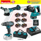 MAKITA 18V CORDLESS COMBO SET - 4" ANGLE GRINDER (DGA404Z) + 24MM ROTARY HAMMER (DHR242Z) + IMPACT DRILL (DHP482Z)