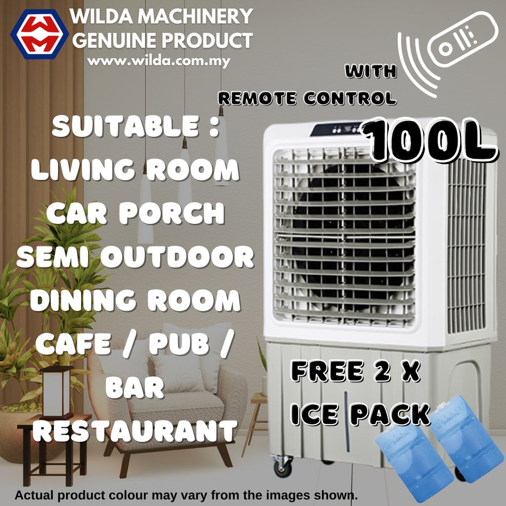 [Ready stock] MITSU 45L | 60L | 100L | 150L Air Cooler 3 Speed Adjustable Remote Control Portable Air Conditioner 冷風扇